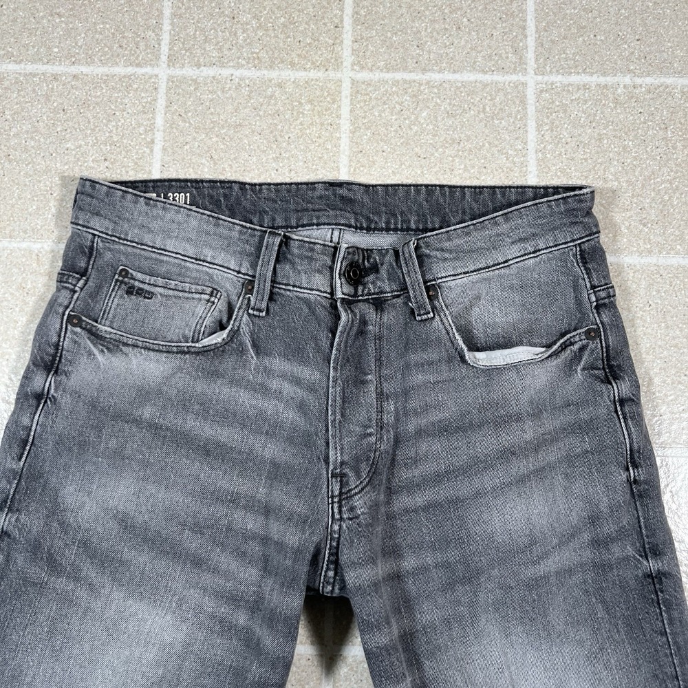 G-Star Raw Men's 3301 Tapered Fit Denim Shorts Faded Anchor Gray Size 32 - Picture 2 of 9